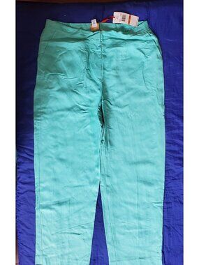 NWT Ruby Rd Pants 16 W Cool Linen Blend Elastic Waist Career Casual Retro